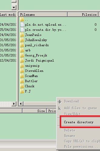 ftp make dir
